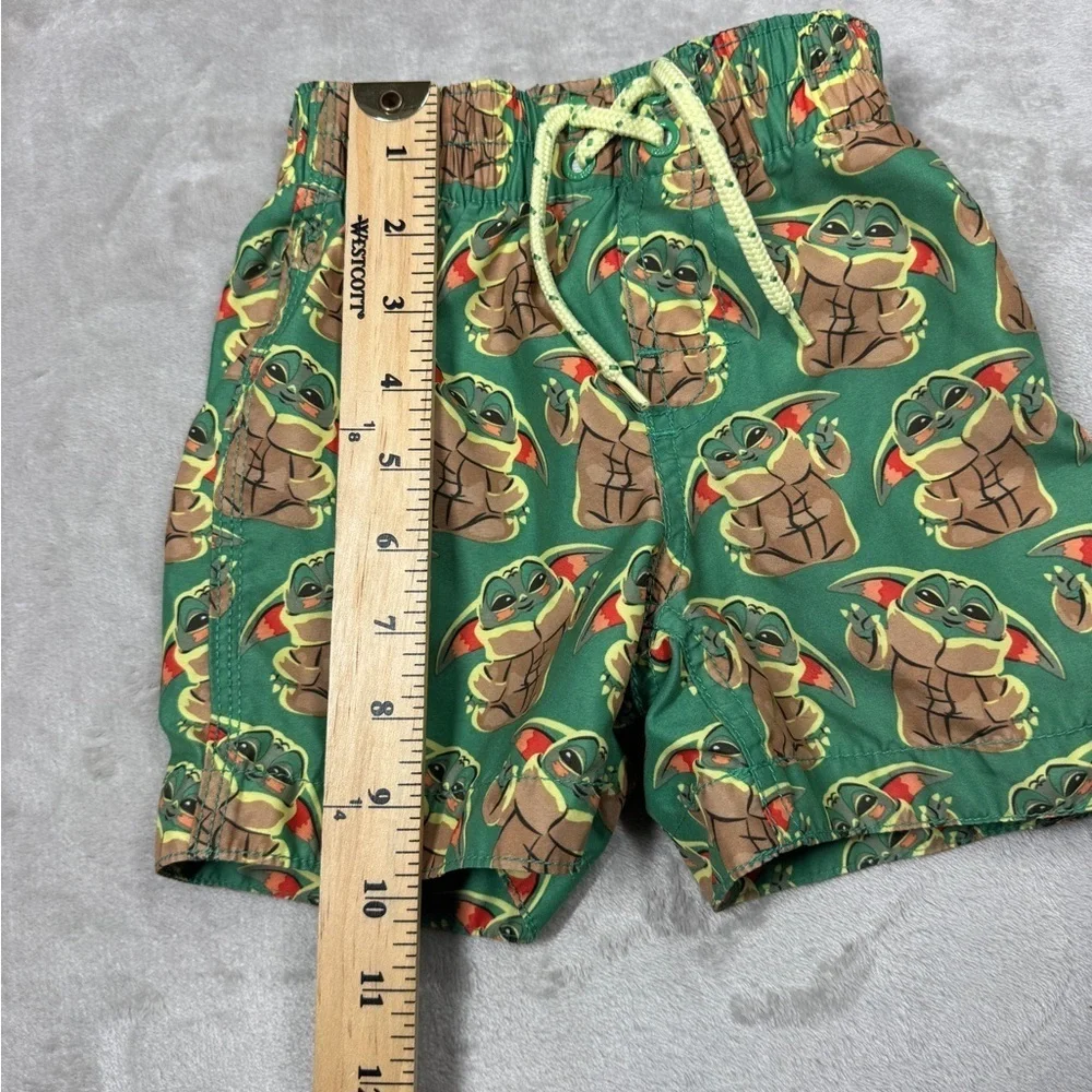 Disney Star Wars X Gap Baby Yoda Grogu Green Swim Trunks Boardshorts 18-24 M